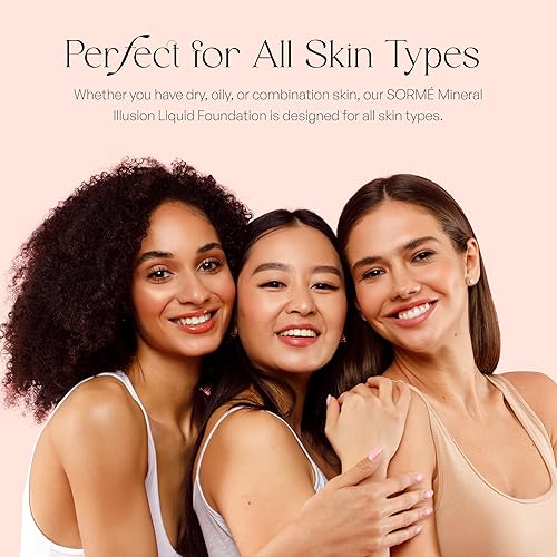 Miniatura 5 de SORMÉ Mineral Illusion Base líquida sin fragancia y aceite con protector solar no químico, fórmula mineral, hidratante con manteca de karité,