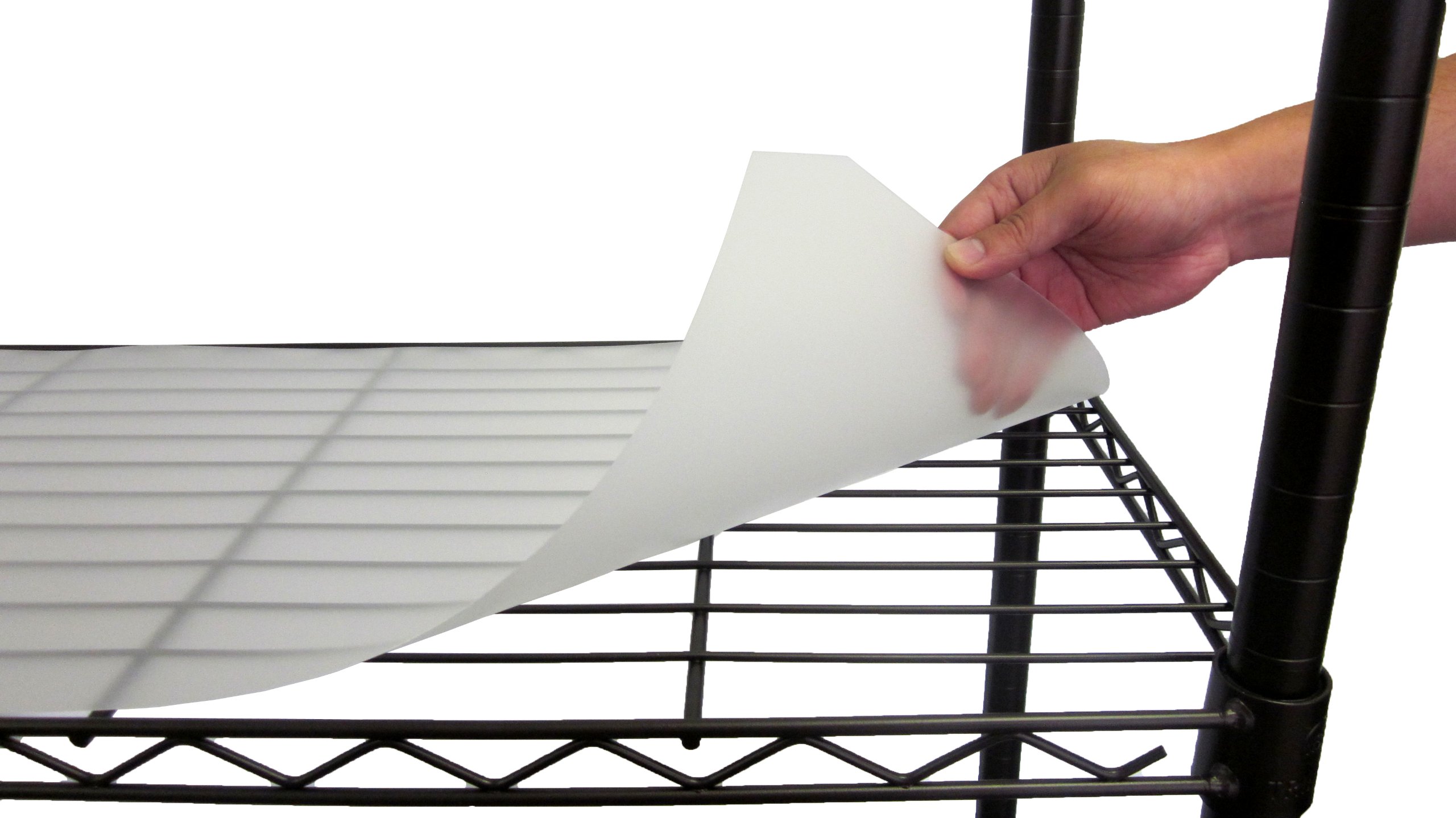 Trinity Shelf Liners for Metal Wire Shelving Racks for Kitchen Organization, Garage Storage, Laundry Room, NSF Certified, 48” by 18”, Clear, 4-Pack