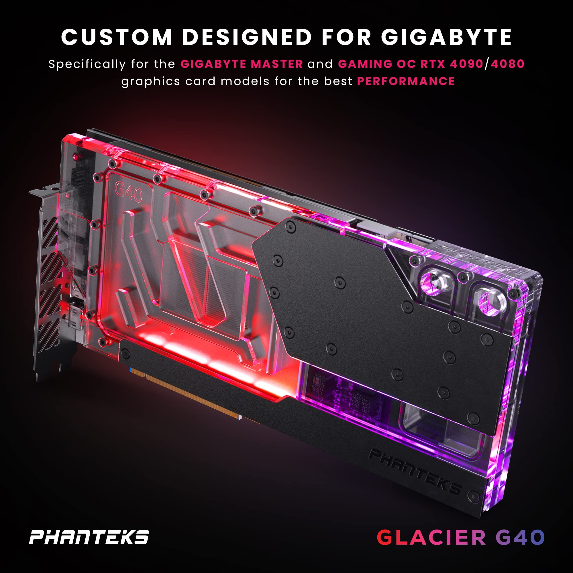 Image secondaire de Phanteks Glacier G40 RTX 4080/90 Wasserblock inkl. Backplate für Gigabyte, D-RGB - schwarz