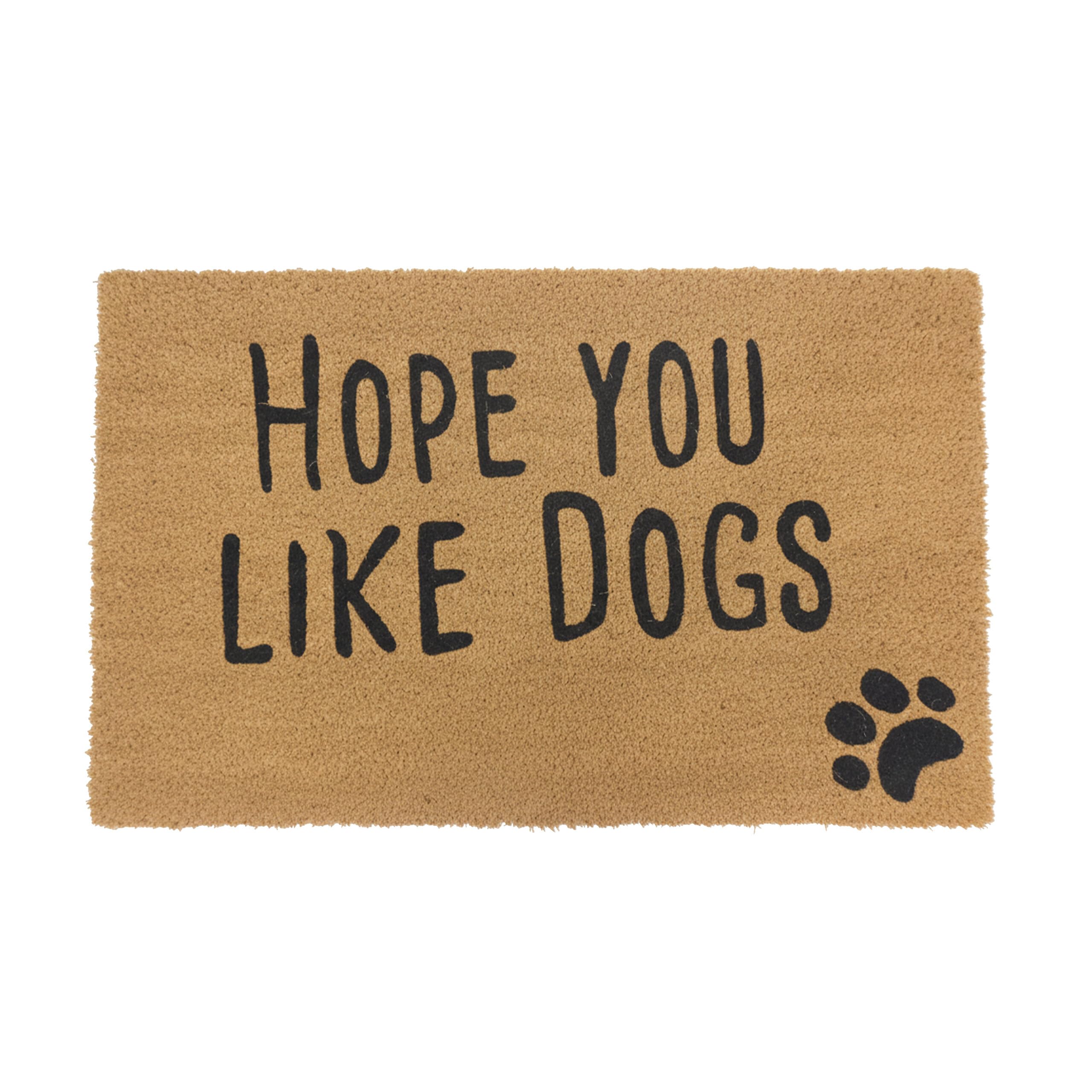 Relaxdays Felpudo de Coco Antideslizante para Mascotas, Resistente a la Intemperie, 80 x 50 cm, Natural/Negro