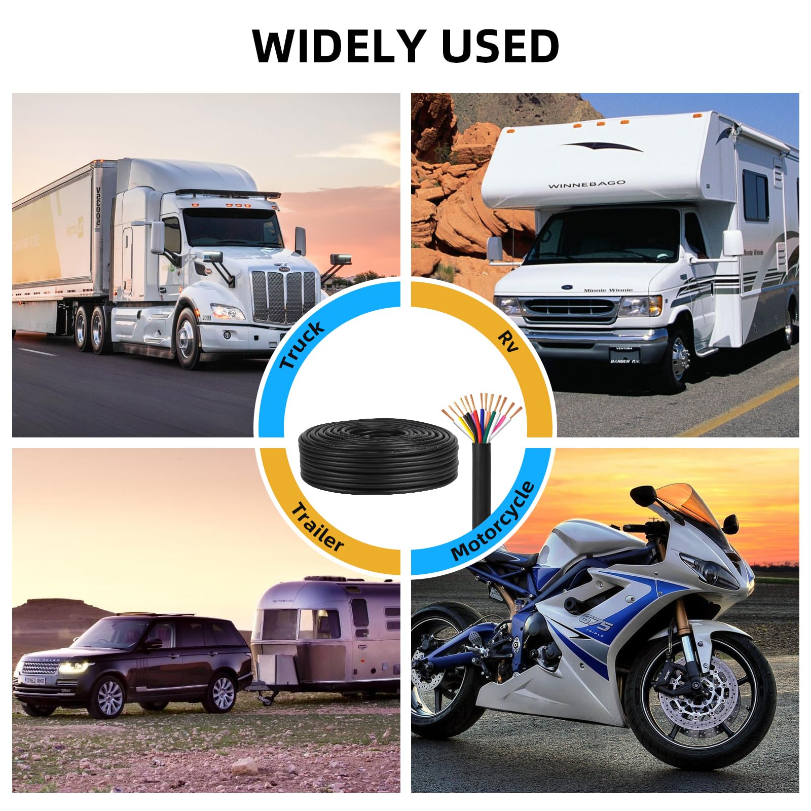 13 polige kabel voor aanhanger, caravan & trailer