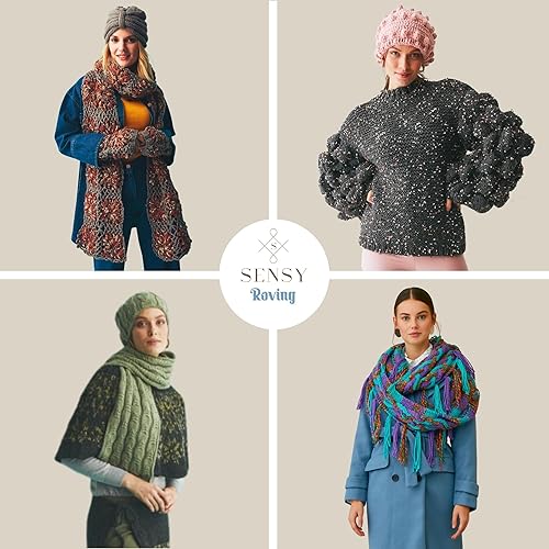 Miniatura 4 de 3 madejas de hilo Sensy Roving, 3.5 onzas, 132 yardas, calibre 5 voluminoso (Lily Pad)