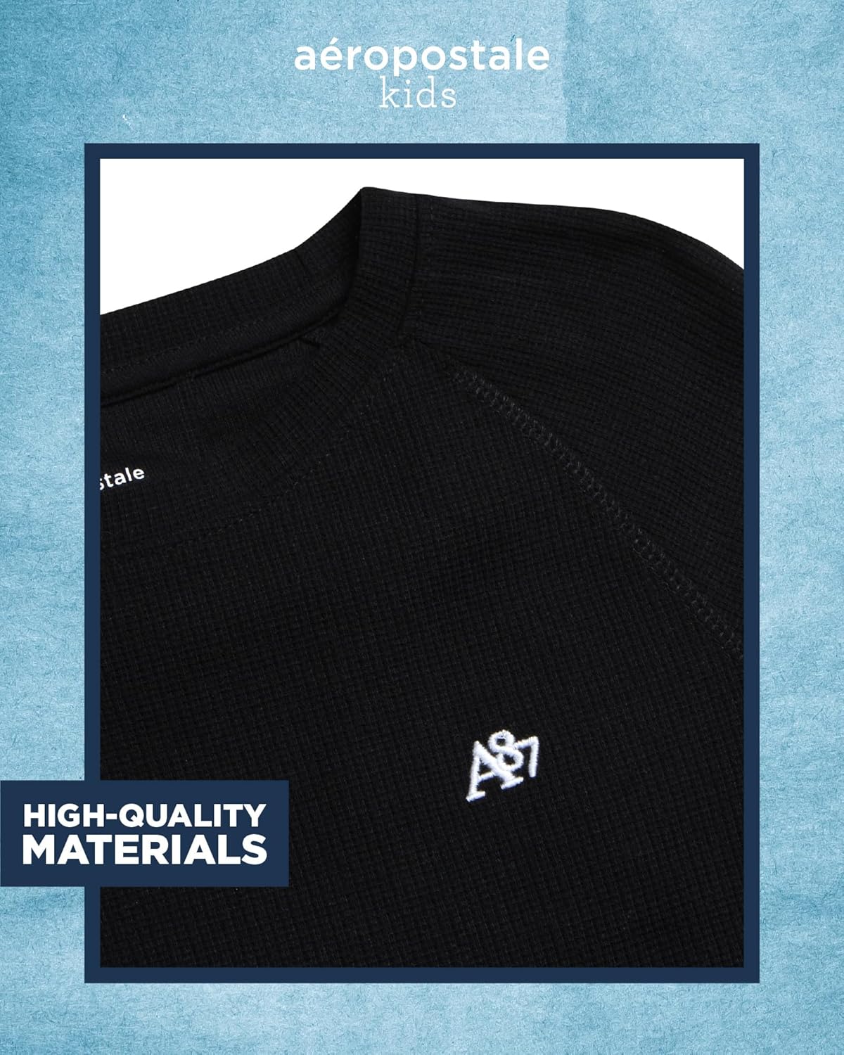 AEROPOSTALE Boys Long Sleeve Shirt - Soft Blended Crewneck Thermal Long Sleeve Shirts for Boys - Warm Baselayer Shirt (8-16) - Image 3