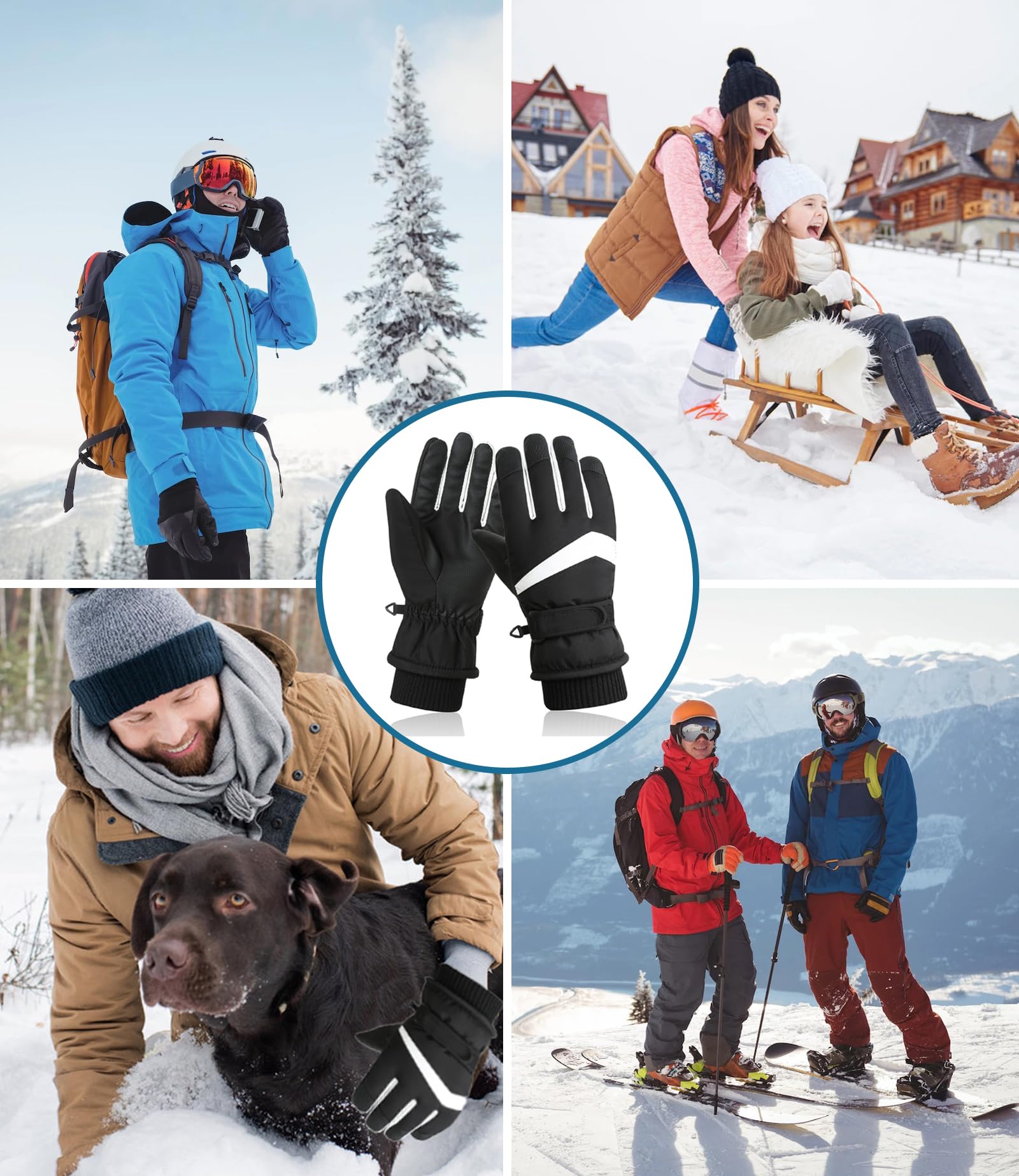 Guantes Térmicos Táctiles Antideslizantes Invierno Hombre Mujer Esquí Deporte