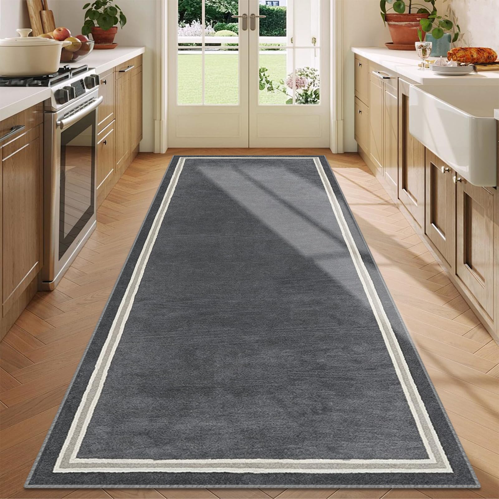 Alfombra pasillo lavable de 110 x 200 cm ideal para mantener tu cocina limpia y elegante