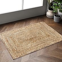 AIESY® - Live Beautiful ! Anti-Slip Handwoven Jute Reversible Mat & Runner for Kitchen Floor mat, Doormat & bathmat (16"X24" inch, Beige)