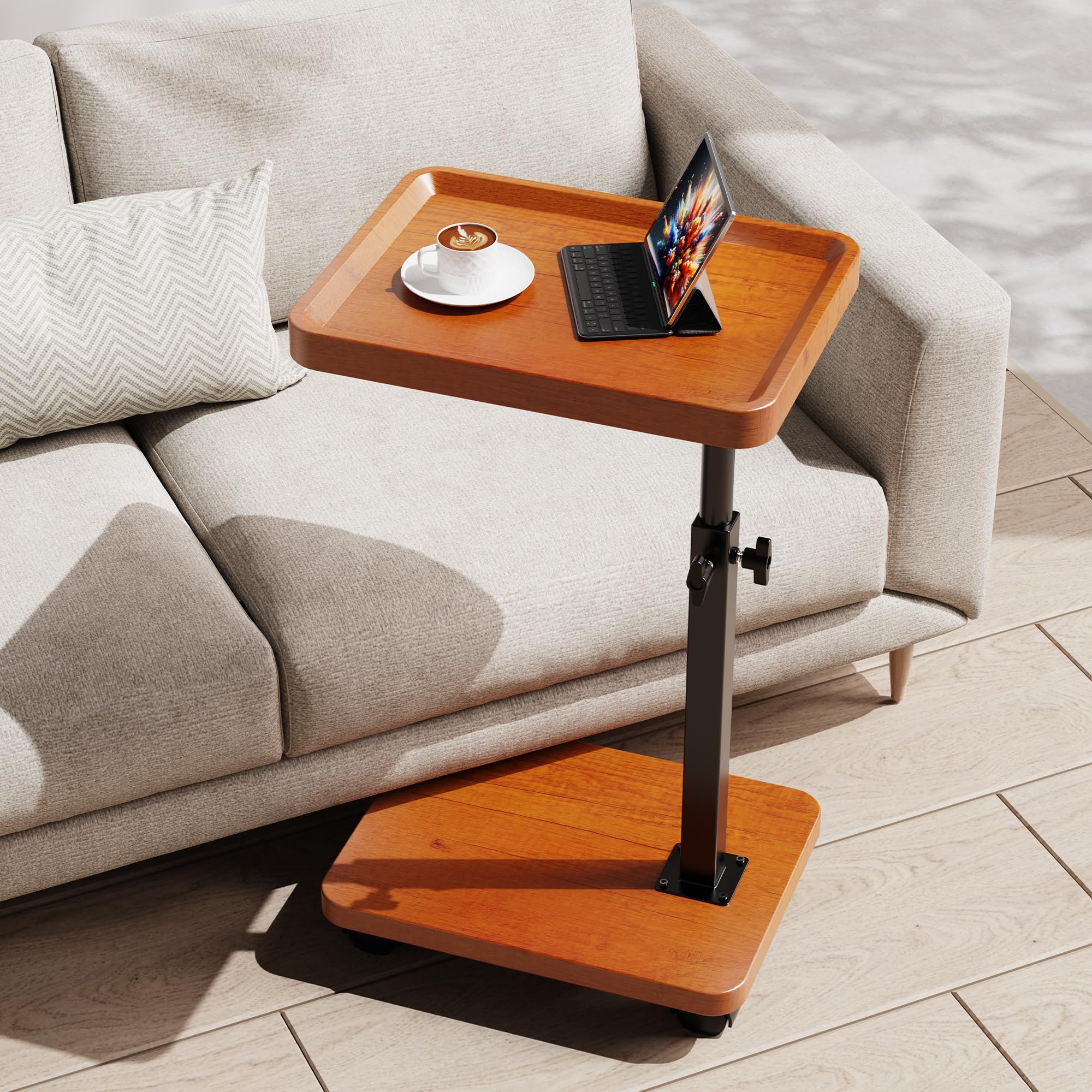Amazon.com: SJIE C Table End Table Adjustable Height, 360°Swivel