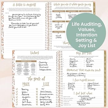 bloom daily planners HARDCOVER 2026 Planner (January to December) - 8.5 x 11 Weekly & Monthly Dated Agenda Organizer Book with Stickers & Tabs - Tan Leopard