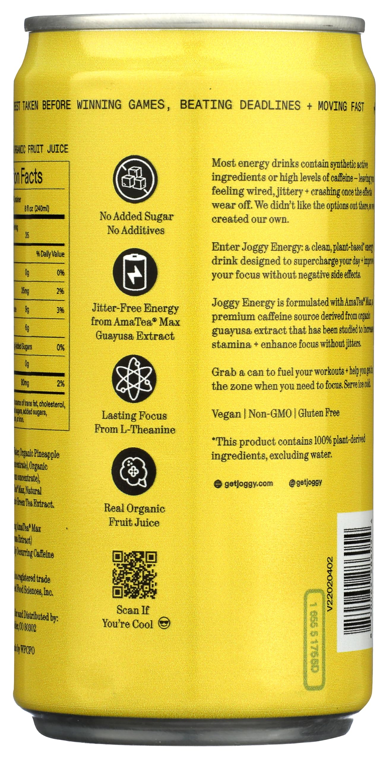 Joggy Organic Energy Drink | Pineapple Crush 1 pack