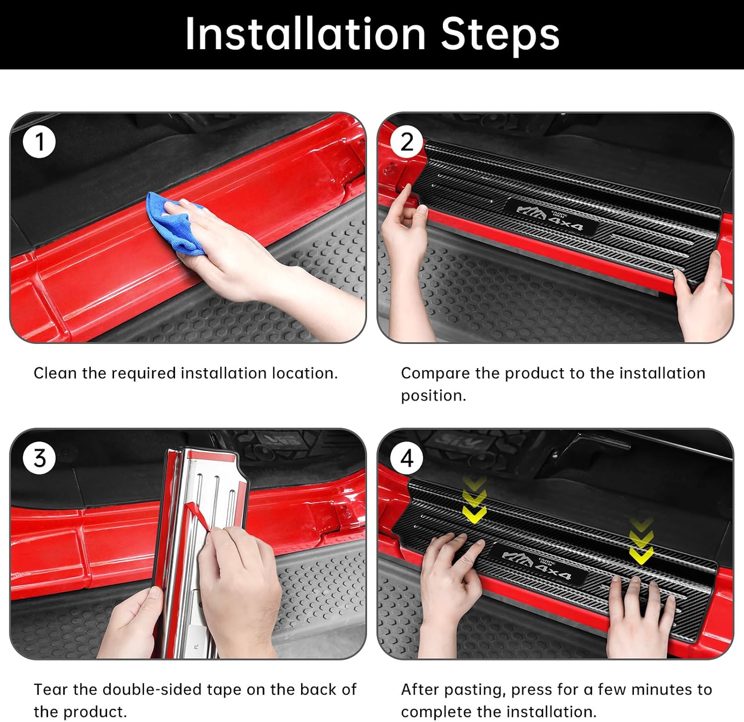 2PCS Door Sill Guards for Jeep Wrangler 2018-2025 2026 JL JLU & 2020-2026 Gladiator JT Accessories, Stainless Steel Door Sill Protector,Sport Rubicon 2 Door (Carbon Fiber)