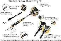 Vista 2 de Juego de 6 dardos de punta de acero – Dardos profesionales para diana – incluye barriles + ejes de plástico/aluminio + juntas tóricas + vuelos +