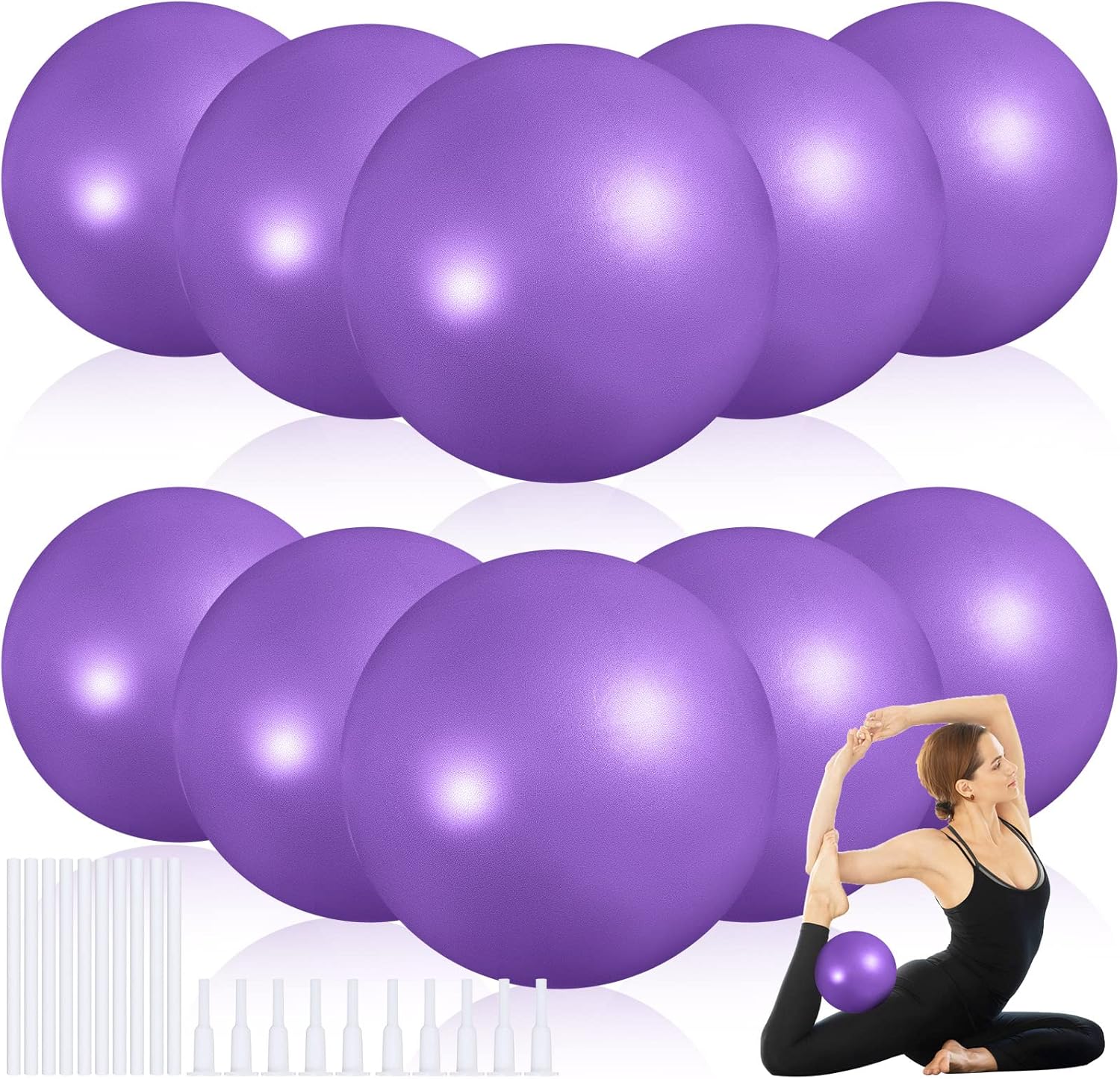 10 Pieces 9 Inch Exercise Pilates Ball Yoga Ball Therapy