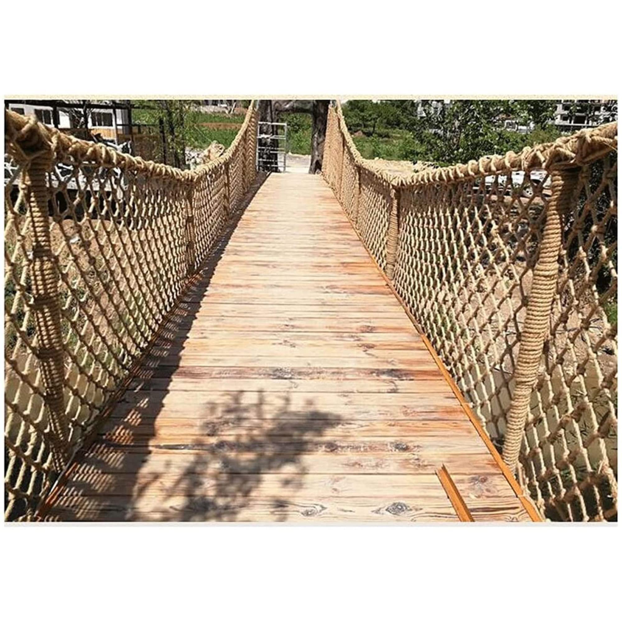 Rete in corda di canapa da 18 mm, resistente rete di sicurezza per altalena e arrampicata, maglia da 15 cm per protezione dei bambini e decorazione del soffitto
