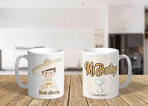 Miniatura 4 de Recuerdos para Bautizo de Nió, Recuerdos de bautizo para Niño, Recuerdos de bautizo juego de 12 tazas de 11oz con 12 tarjetas de agradecimiento y 12