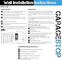 Vista 4 de 1 para Teclado de Puerta de Garaje Marantec, Teclado de Apertura de Puerta de Garaje de Montaje en Pared M13-631, 104053, Teclado de Apertura