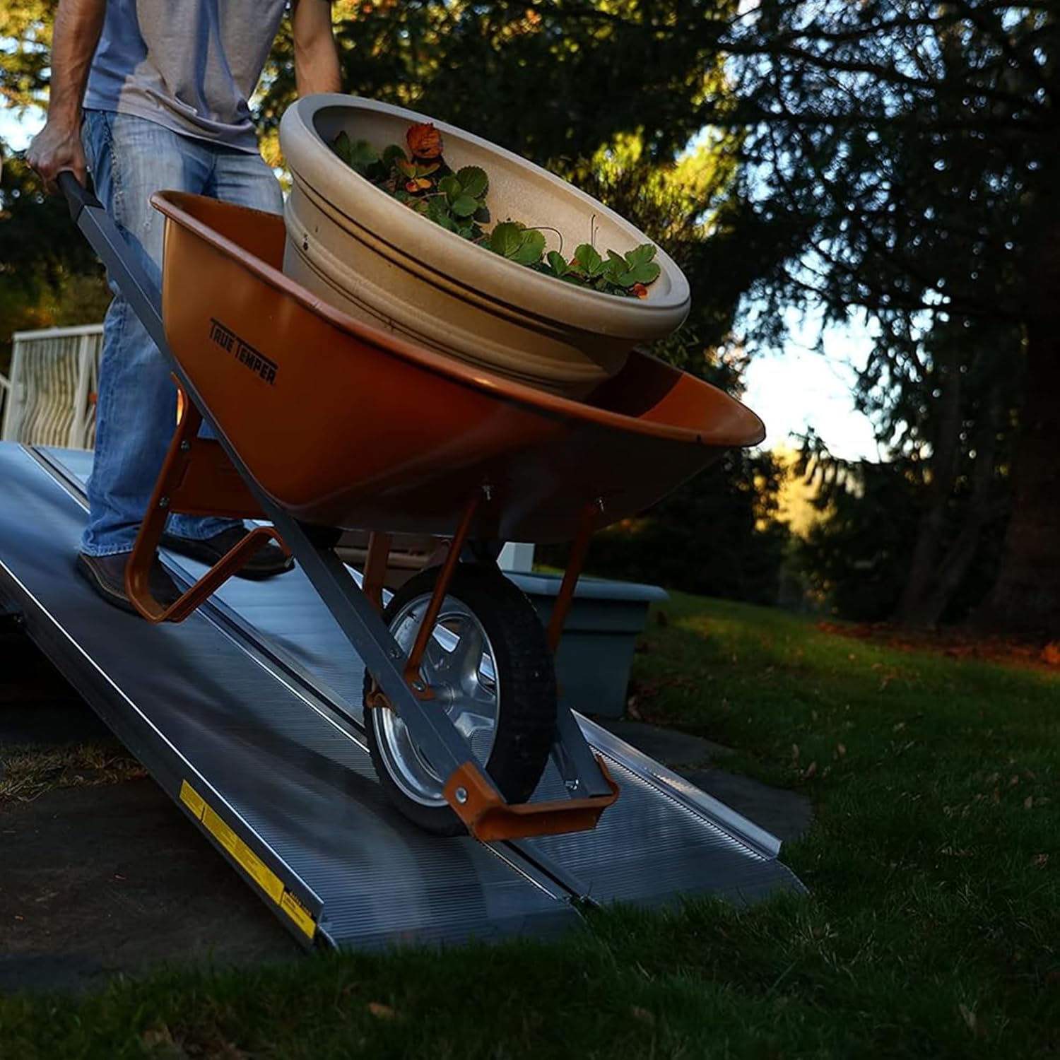 EZ-ACCESS TRAVERSE Aluminum Singlefold Folding Ramp, Portable Loading Ramps for Wheelchairs, Motorcycles, Lawn Tractors & ATVs, Heavy Duty Aluminum Folding Ramps with Carrying Handles (Silver, 8 Foot)