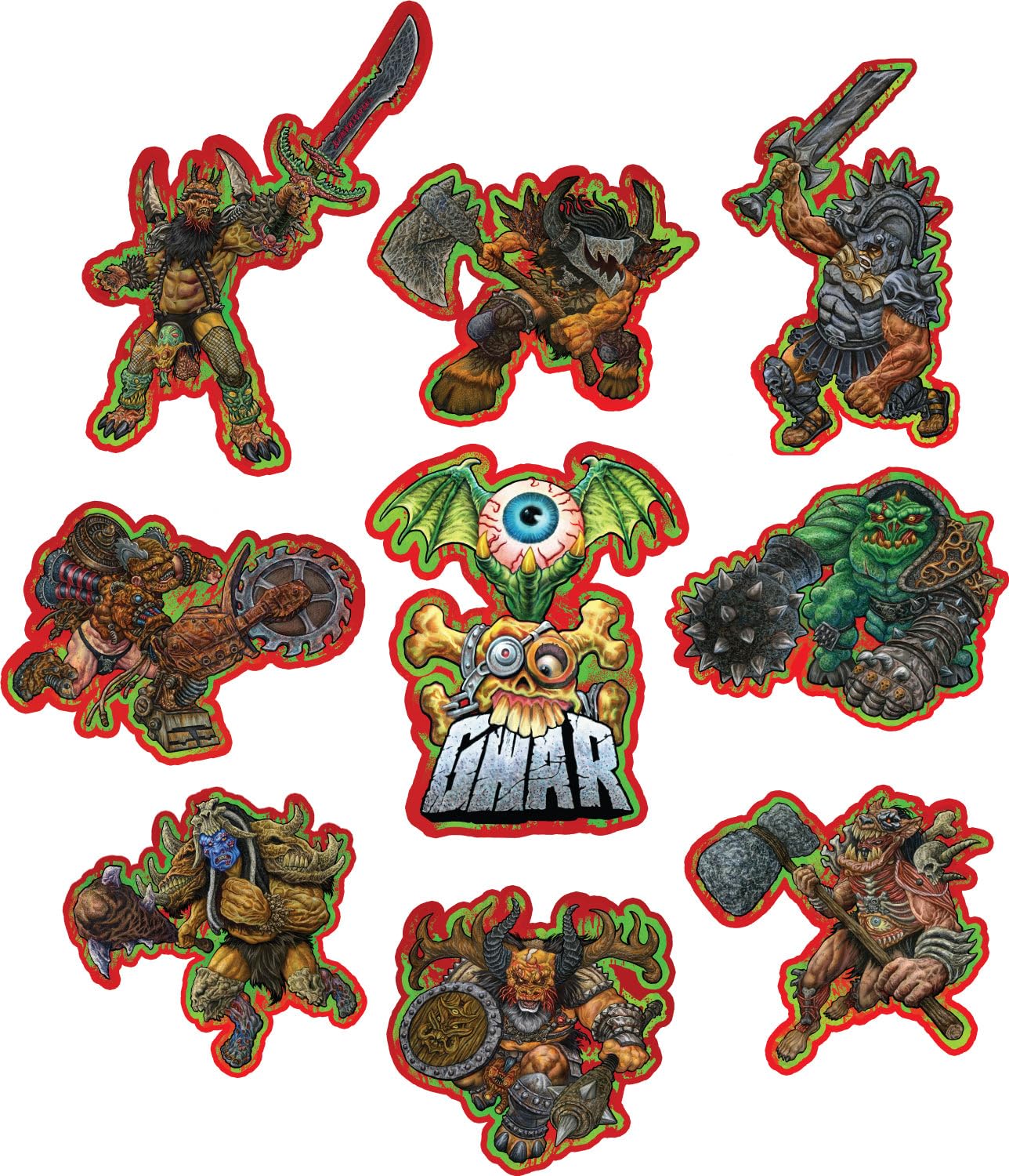 GWAR Cutouts Trick Or Treat Studios - Lot de 9 décorations murales 33-38 cm pour fans