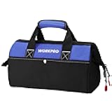 WORKPRO 13-inch Tool Bag, Wide Mouth Tool Tote Bag with Inside Pockets for Tool Storage