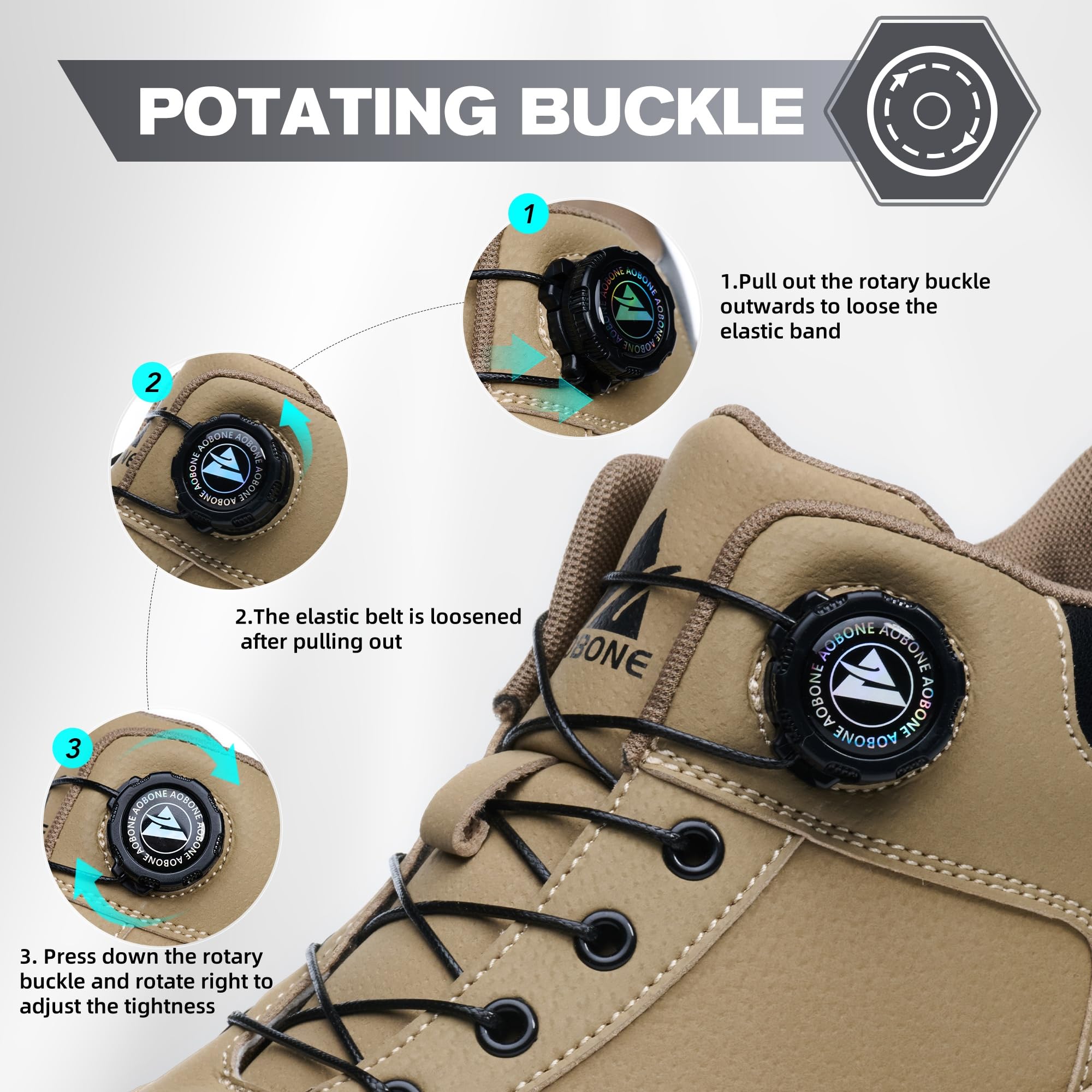 Botas de Seguridad Impermeable Punta de Acero Antideslizantes para Hombre Mujer Trabajo Ligeros