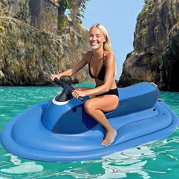 Summer Electric Inflatable Jet Ski,w/500W 700W Underwater Thruster,35-180 min Runtime,1800-2700 RPM Brushless Motor,331 lb Max Load Motorboat