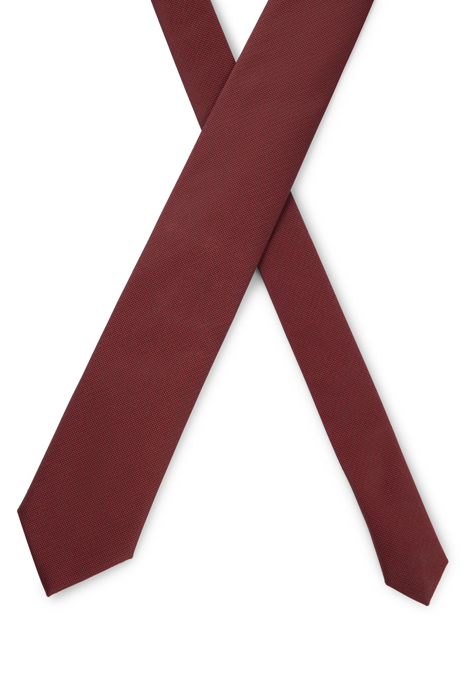 BOSS Herren H-TIE 7,5 CM-222 Krawatte aus Seiden-Mix mit durchgehendem Jacquard-Muster Dunkelrot Stck