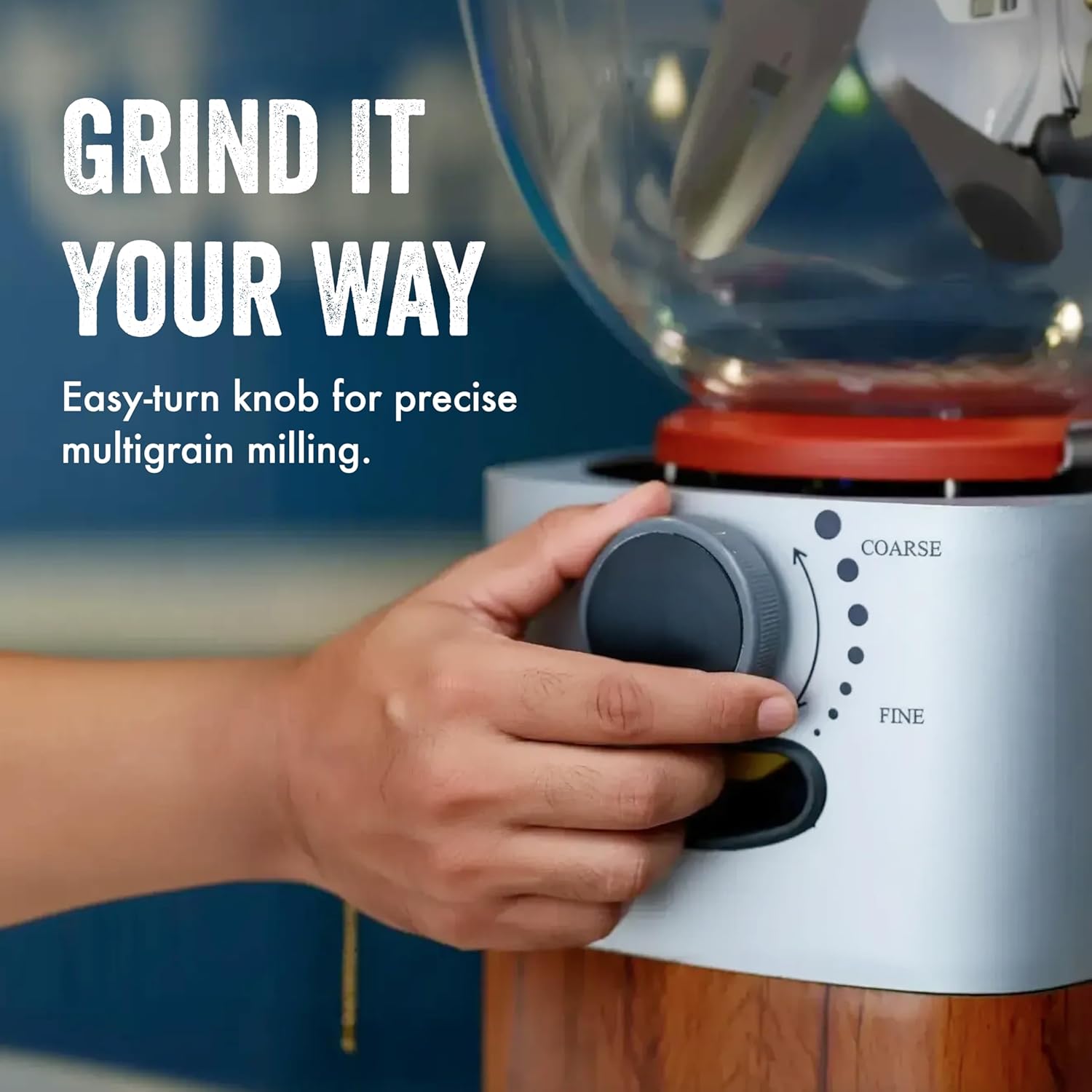 Grain Mill & Dry Flour Grinder for Home | 1000W Traditional Stone-Based Multi-Grain, Millet & Spice Grinder with Auto Clean & Auto Stop | Lightweight & Portable with Durable Motor