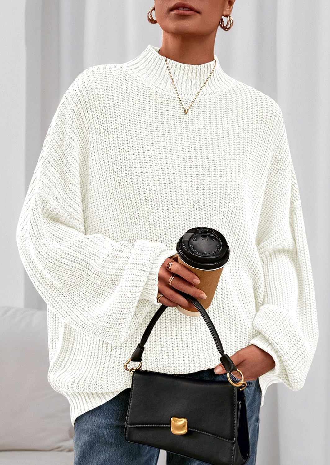 PRETTYGARDEN Fall Oversized Sweaters for Women Chunky Knit Long Sleeve Turtle Neck Pullover Jumper Tops Cozy Winter Clothing - Image 5