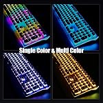 RK ROYAL KLUDGE S108 Style de machine à écrire Rétro mécanique jeu clavier filé avec Vrai RGB Restauré de poignet collapsible rétroéclairé 108-Key Capuchon-clé rond de l'interrupteur bleu - noir