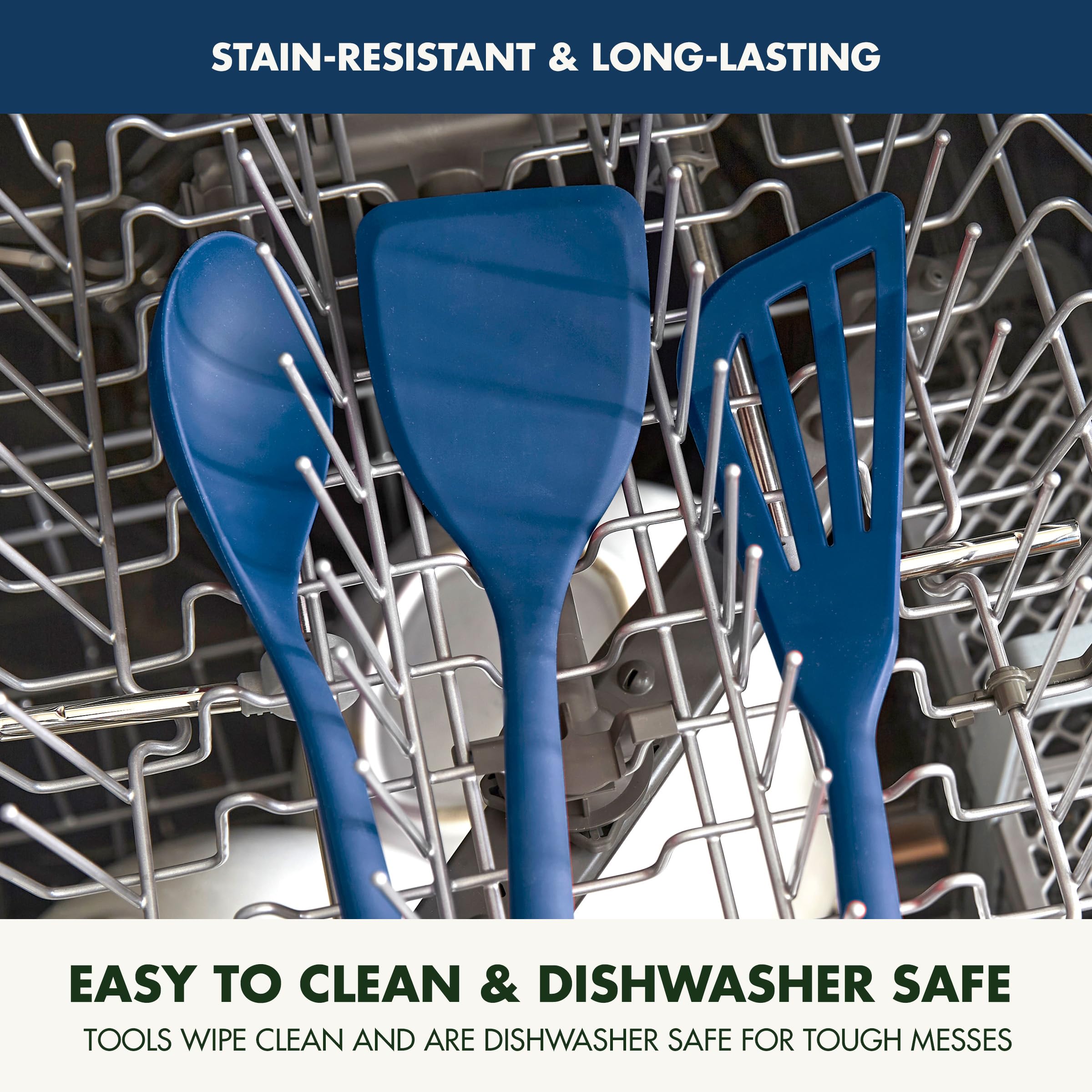 GreenPan Pfannenwender aus Platin-Silikon, robust, Oxford-Blau