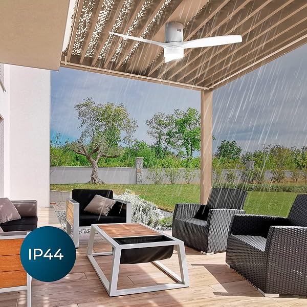 Cecotec Ventilatore da Soffitto con Luce e Wifi EnergySilence Aero 5600 White Aqua Connected. 40 W, 52” con 3 Pale, Telecomando, Protezione IP44, Modalità inverno-estate, Timer - 4