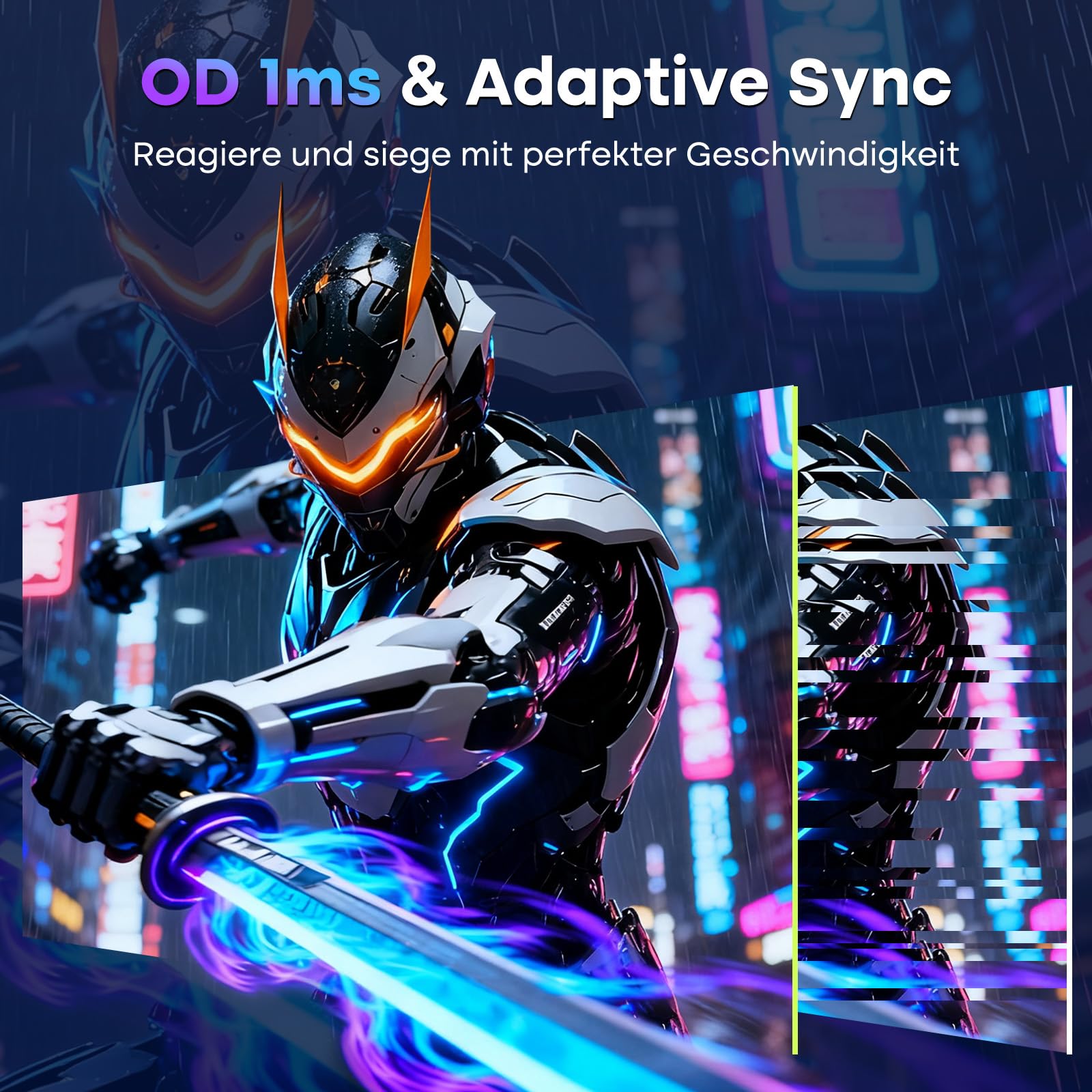 Amzfast Monitor da Gaming 27 Pollici – 200Hz, QHD 2560x1440, Rapido IPS, 1ms GtG, 95% DCI-P3, 130% sRGB, HDR, Adaptive Sync, VESA 100 * 100, HDMI 2.0 * 2/DP 1.4 * 2 con Cavo, Bianco - AMZG27F6Q