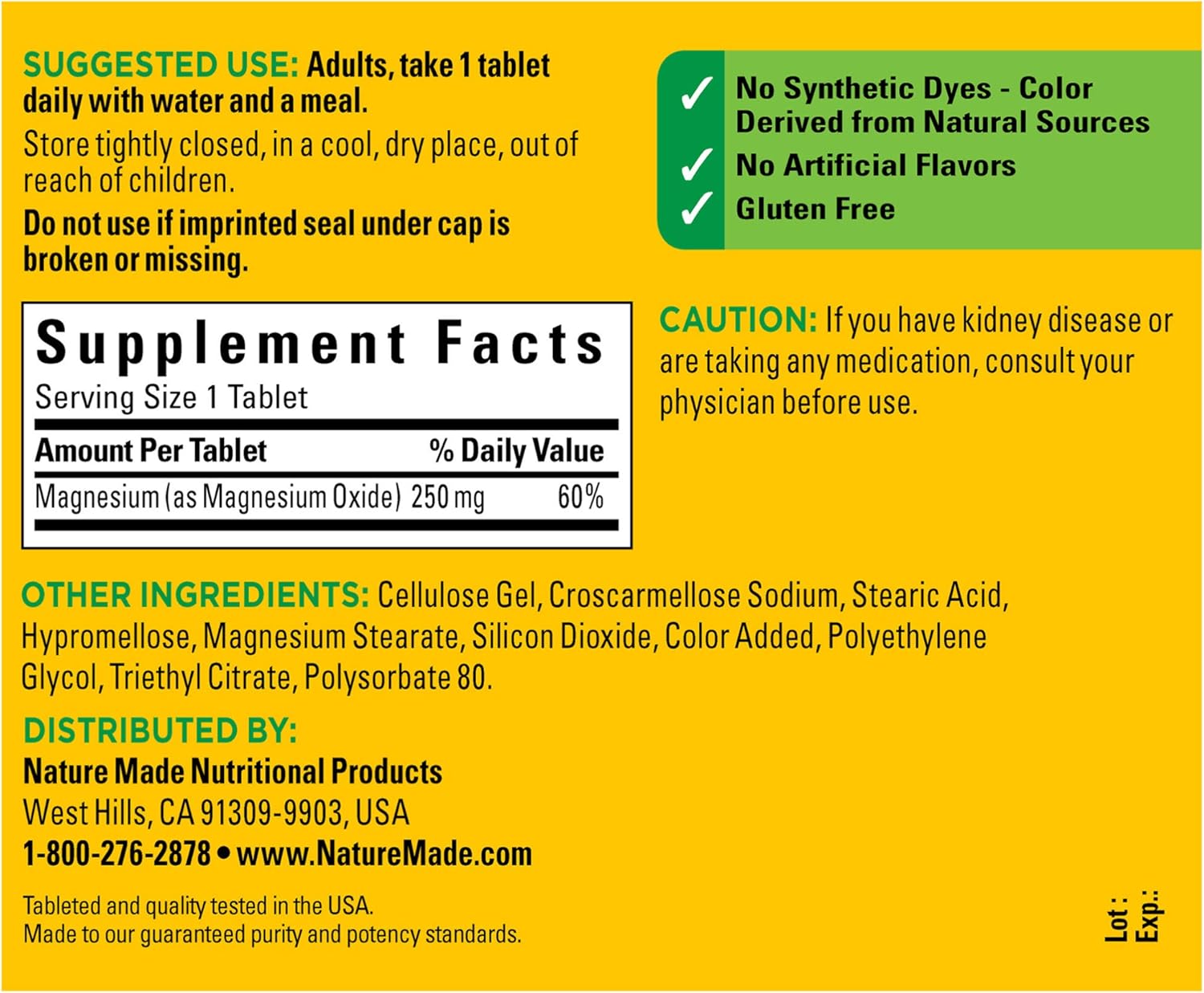 Nature Made Magnesium Oxide 250 mg Tablets, 200 Count Value Size for Nutrition Support? (Pack of 3)