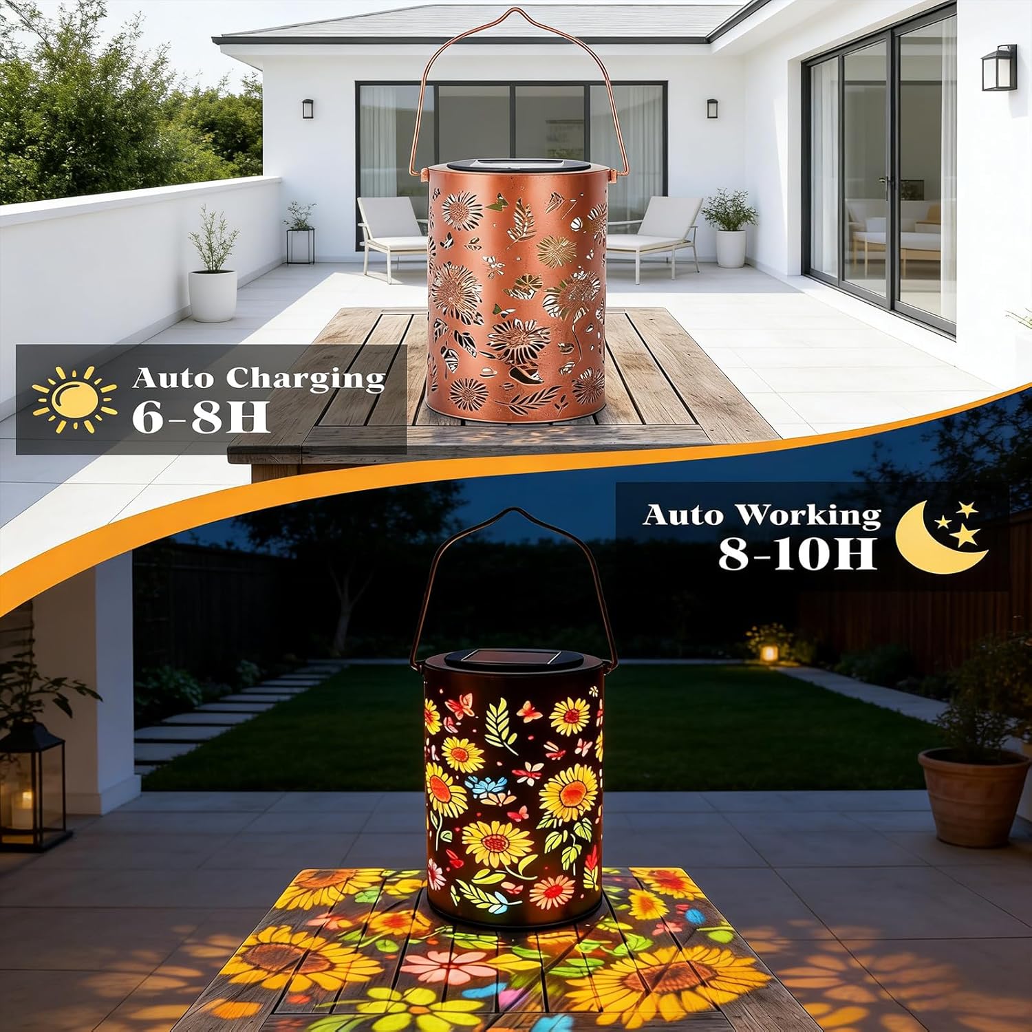 Colorful Sunflower Glow Solar Garden Lantern|Solar Flowers Outdoor Decor with Auto Light Sensor&Waterproof|Long-Lasting Solar Lights for Yard Pathway&Patio|Seasonal Accents&Energy-Saving Battery (2)