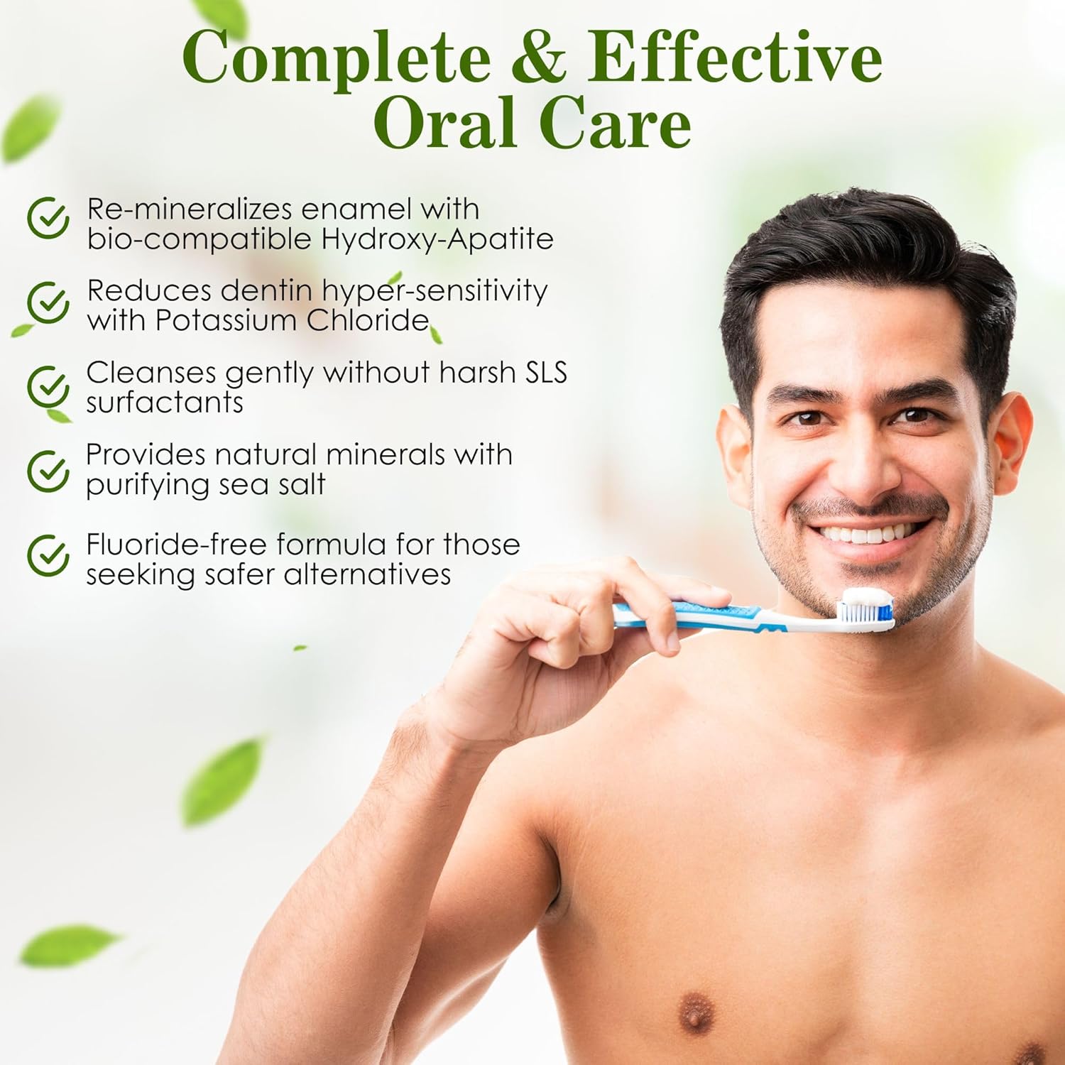 Mineralizing Toothpaste, Sensitive & Whitening Formula, SLS-Free, Fluoride-Free, 10% Hydroxyapatite, Sea Salt, Xylitol, All Ages (3)