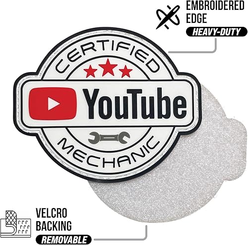 Miniatura 3 de EPIC Goods Parche de PVC certificado de mecánico de YouTube, divertido parche de moral para overoles, chaleco, bolsa táctica, uniforme, sombrero