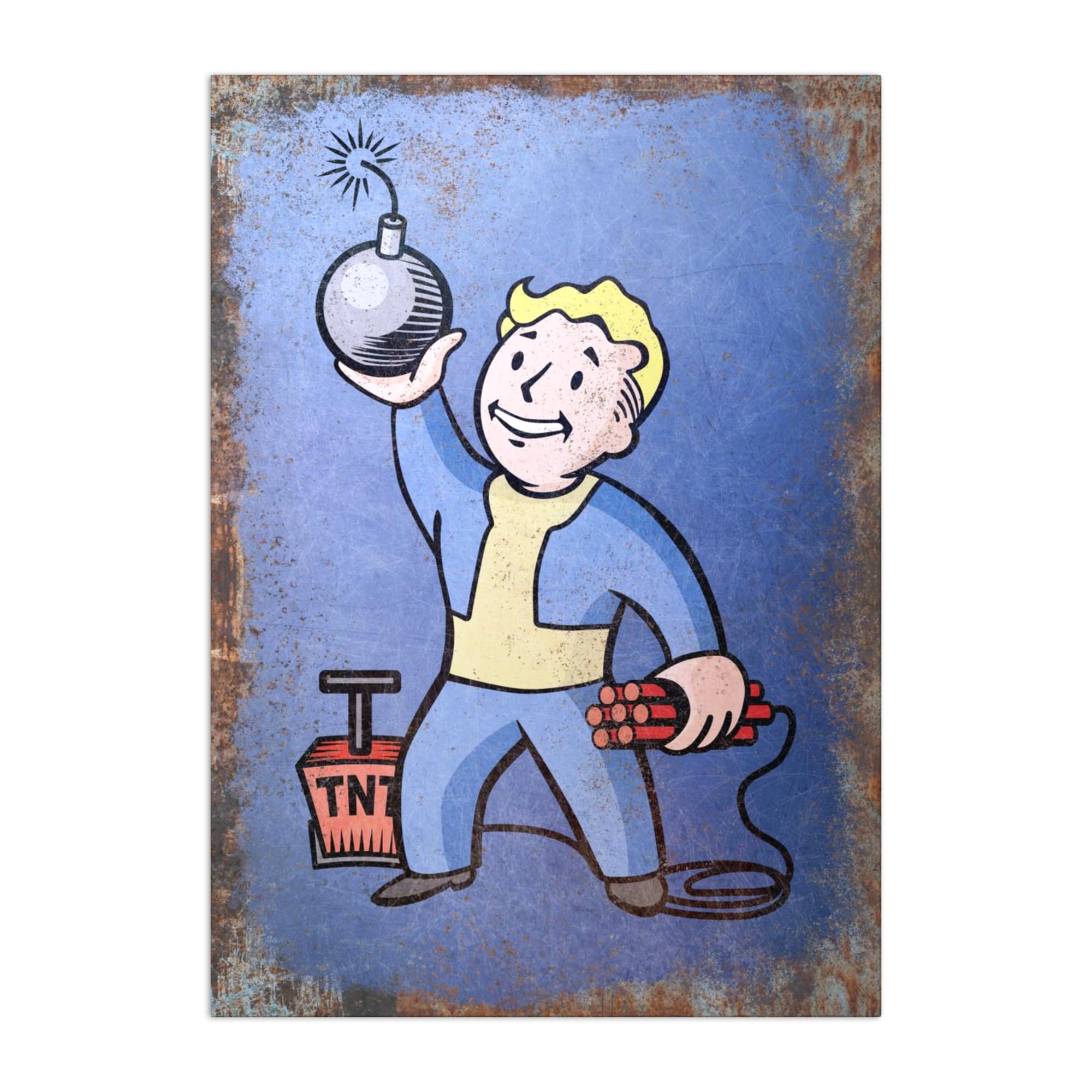 Displate – Poster in metallo – Montaggio magnetico – Fallout – TNT – Dimensione L – 67,5 x 48 cm