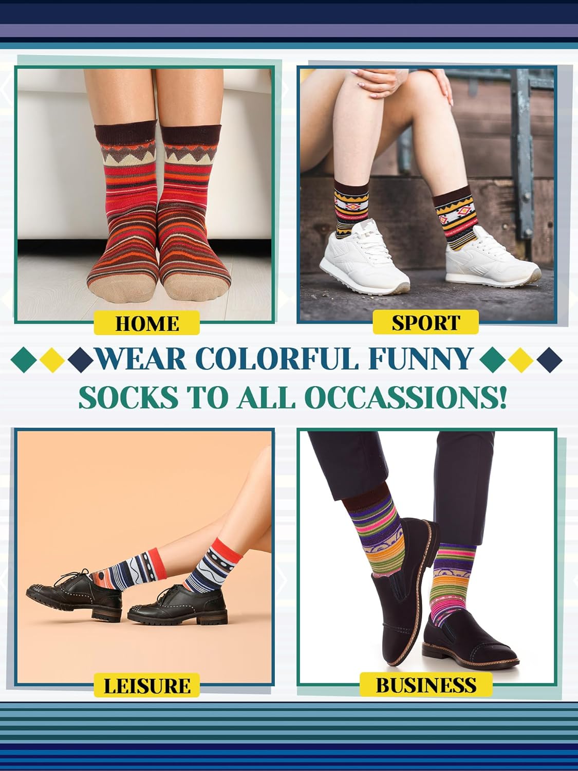 Shinymoon 24 Pairs Funny Socks Bulk Fancy Novelty Pattern Socks for Women Men Girls Holiday Gifts