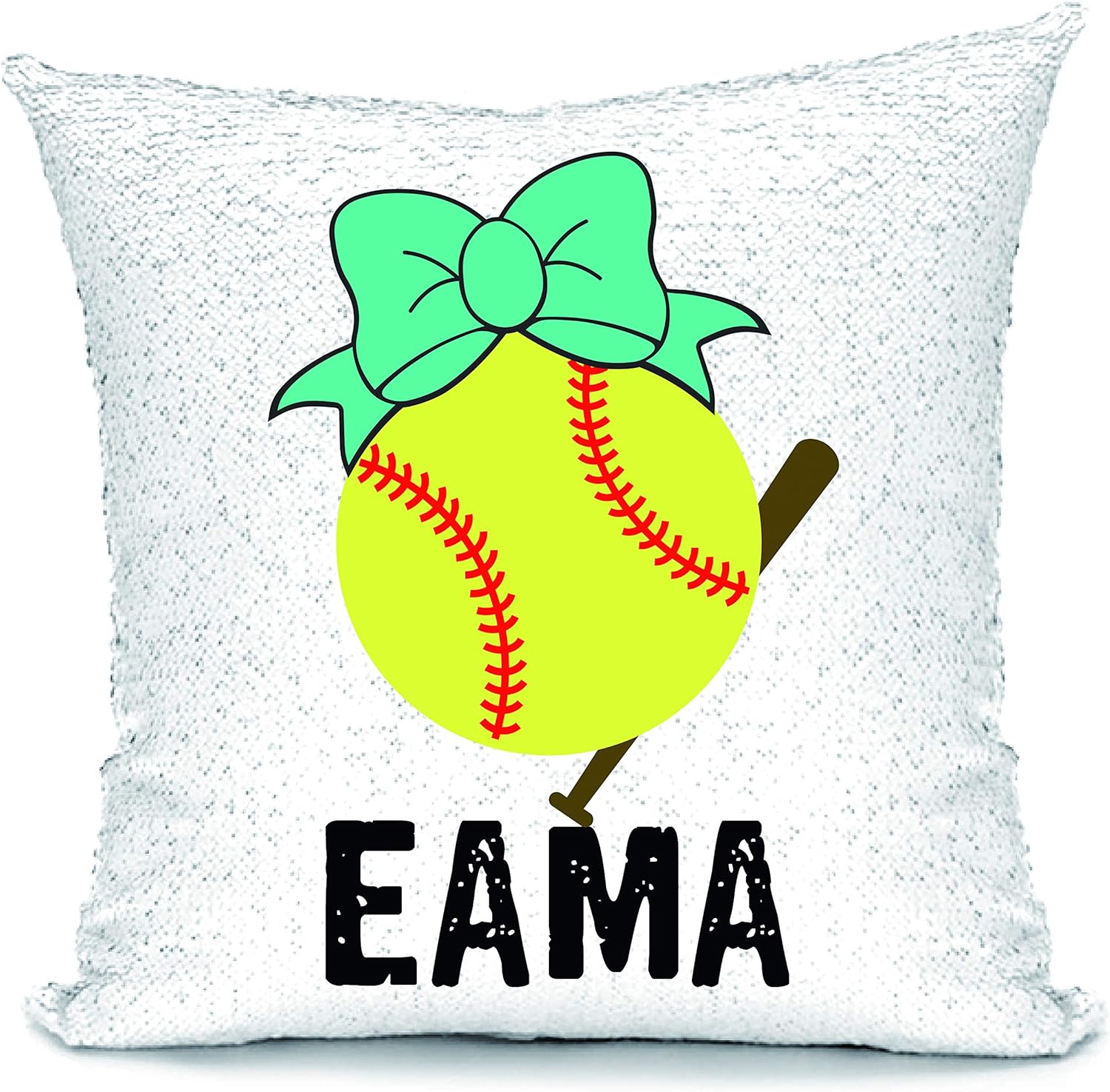 sequin softball pillow