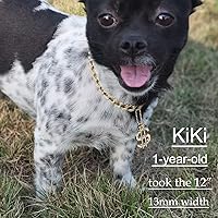 Vista 5 de Collar de oro para perro de 0.551 in/0.787 in, cadena de eslabones cubanos de circón, hecha a mano, diamantes de 14 quilates y 18 quilates, dije