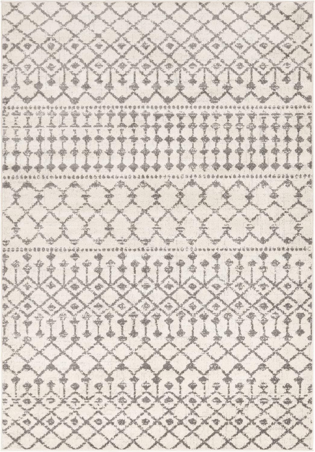Livabliss Elsie Global Bohemian Area Rug,6'7" Square,Khaki/Gray