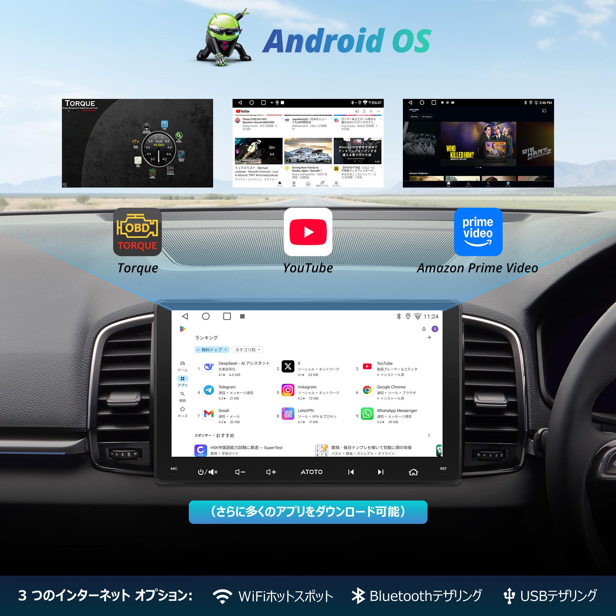 Amazon.co.jp: ATOTOZONE A5L 9 インチ Android ディスプレイ