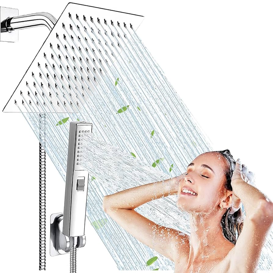 Shower Head, Rain Shower with Handheld, WEISTERLLY 8'' High