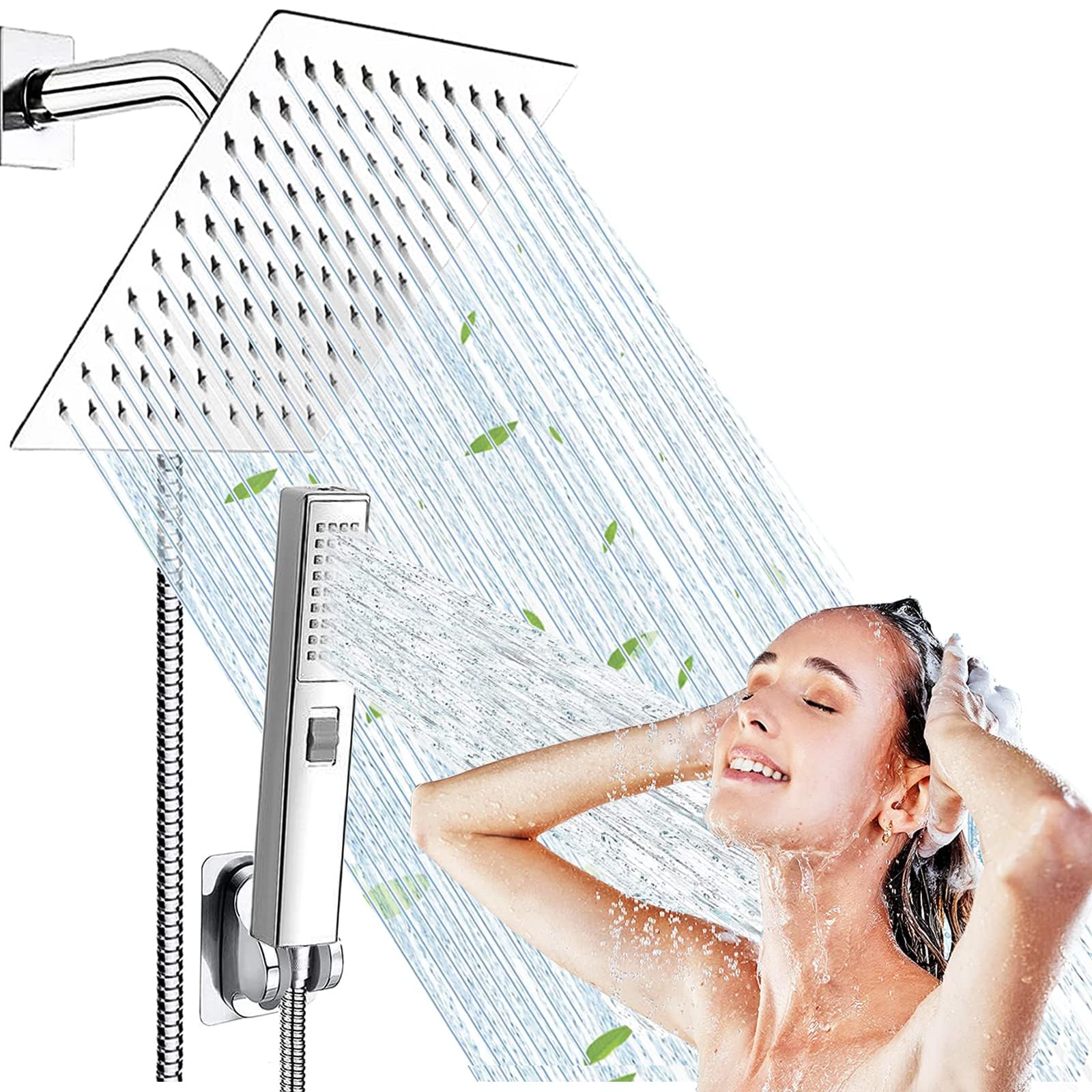 Shower Head, Rain Shower with Handheld, WEISTERLLY 8'' High Pressure ...