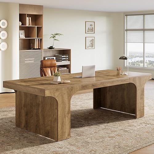 Miniatura 4 de Tribesigns Escritorio de oficina ejecutivo de 70.87 pulgadas, escritorio grande para computadora de espacio de trabajo, mesa de escritura de madera