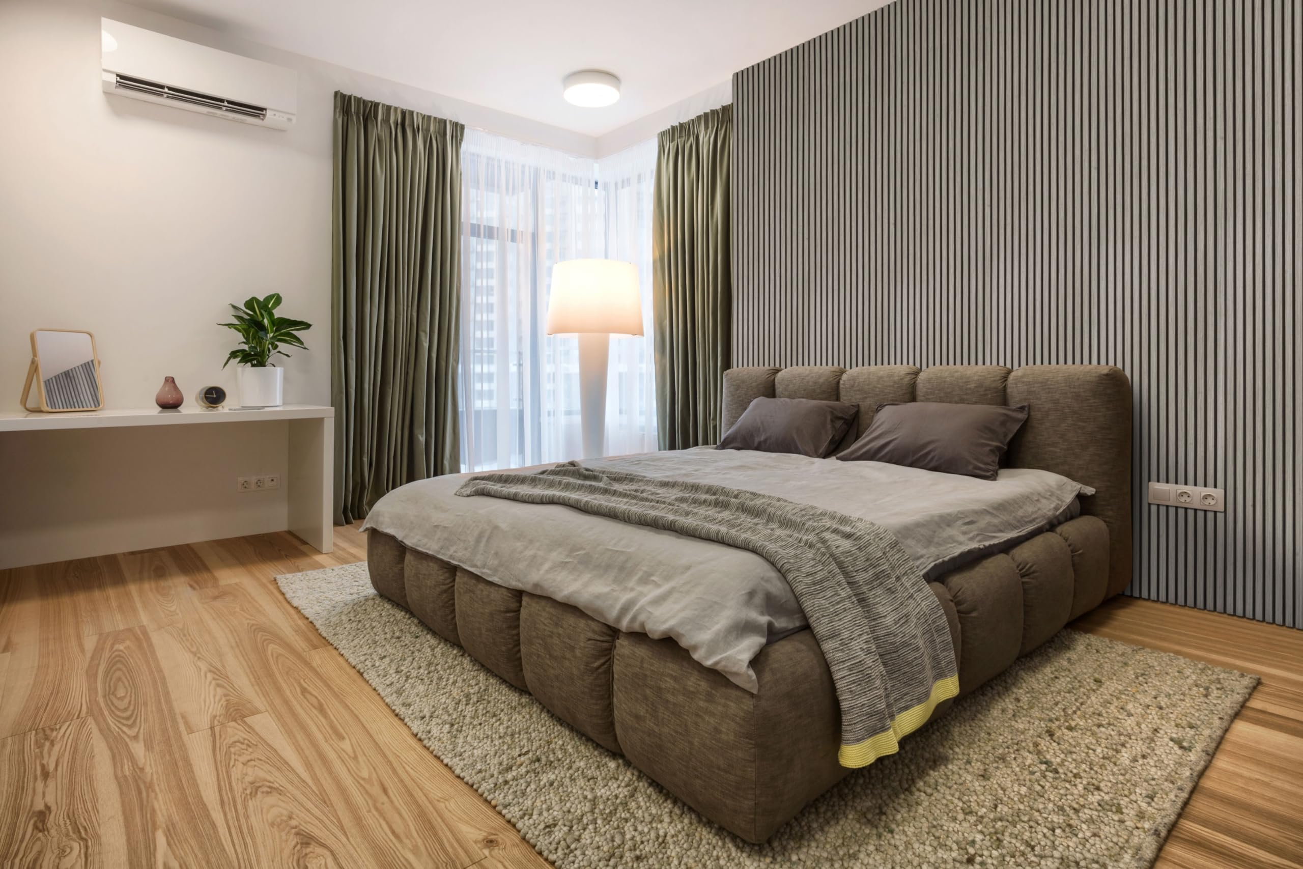 G21 Panele akustyczne 1,63 m² – 275 cm x 54 cm x zestaw – 2 sztuki | szary dąb, okładziny ścienne, stelaże listewkowe, panele akustyczne, panele designerskie