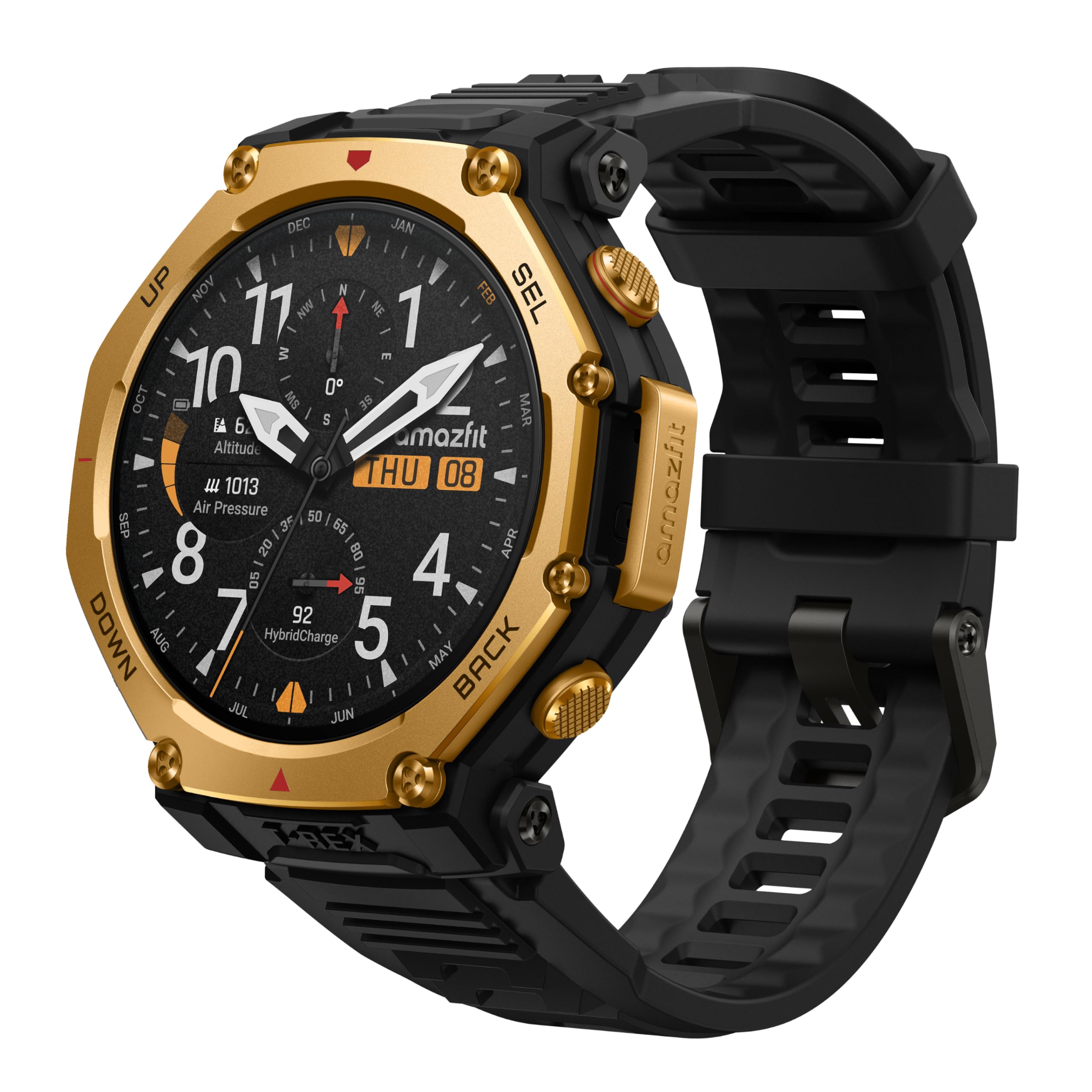 Amazfit T-Rex 3 Pro Outdoor Smart Watch 48mm, 25 Days Battery, Flashlight | Sapphire AMOLED Display, Titanium Bezel, Dual-Band GPS, Maps, 10 ATM Water-resistance, 180+ Sports, for Android & iPhone