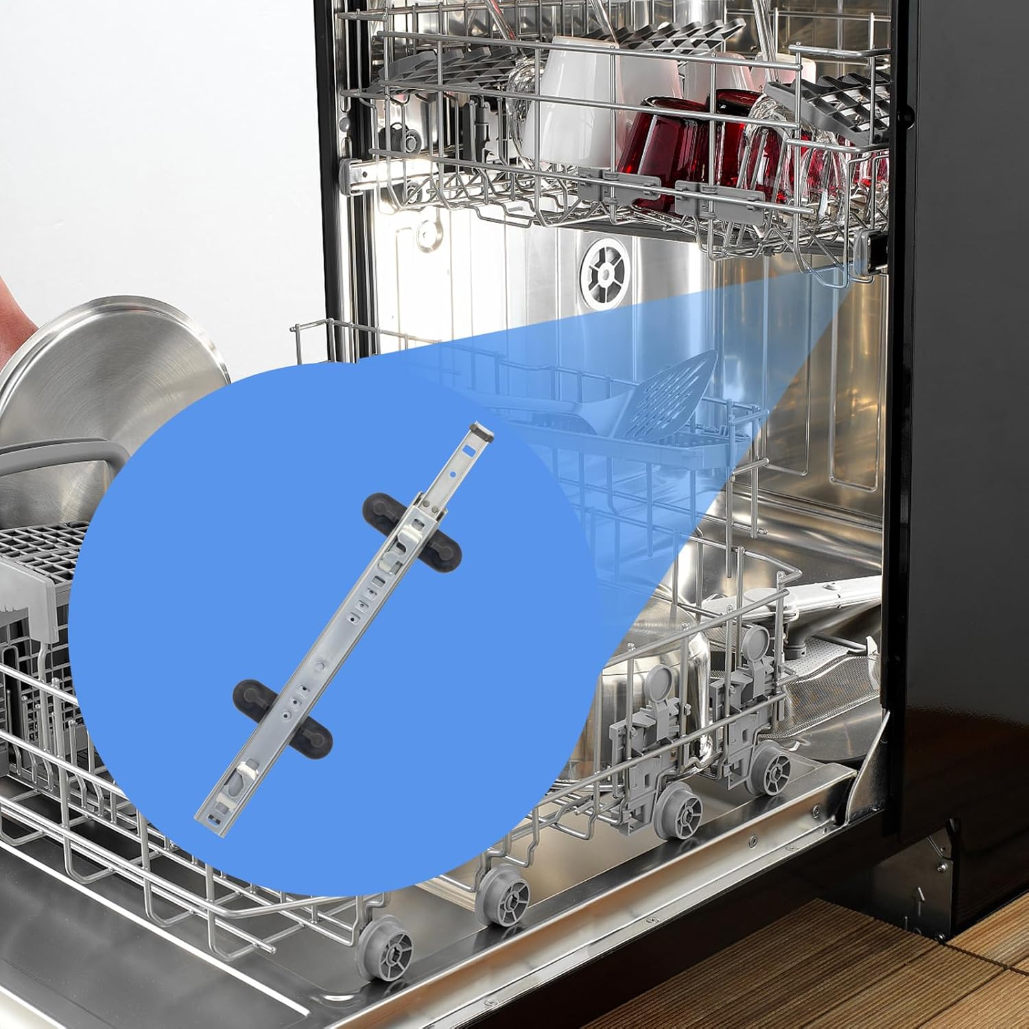 W11259786 Dishwasher Upper Dishrack Replacement for Whirlpool Dishwasher Rail Track (Right Slide)