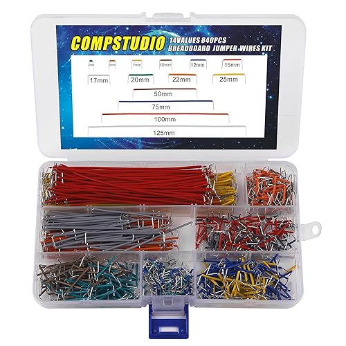 Miniatura 2 de 14 bóvedas 840 unids 0.079-4.921 in Flexible Breadboard Connecting Line Cables Breadboard Jumper Wires Kit