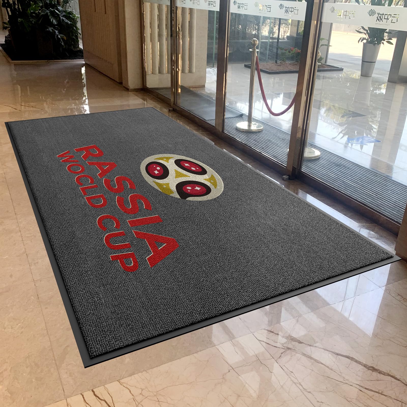Custom Commercial Door Mats Carpet Personalized Logo Text Entryway Rug with Non-Slip Rubber Backing Indoor Doormat 2' x 3'