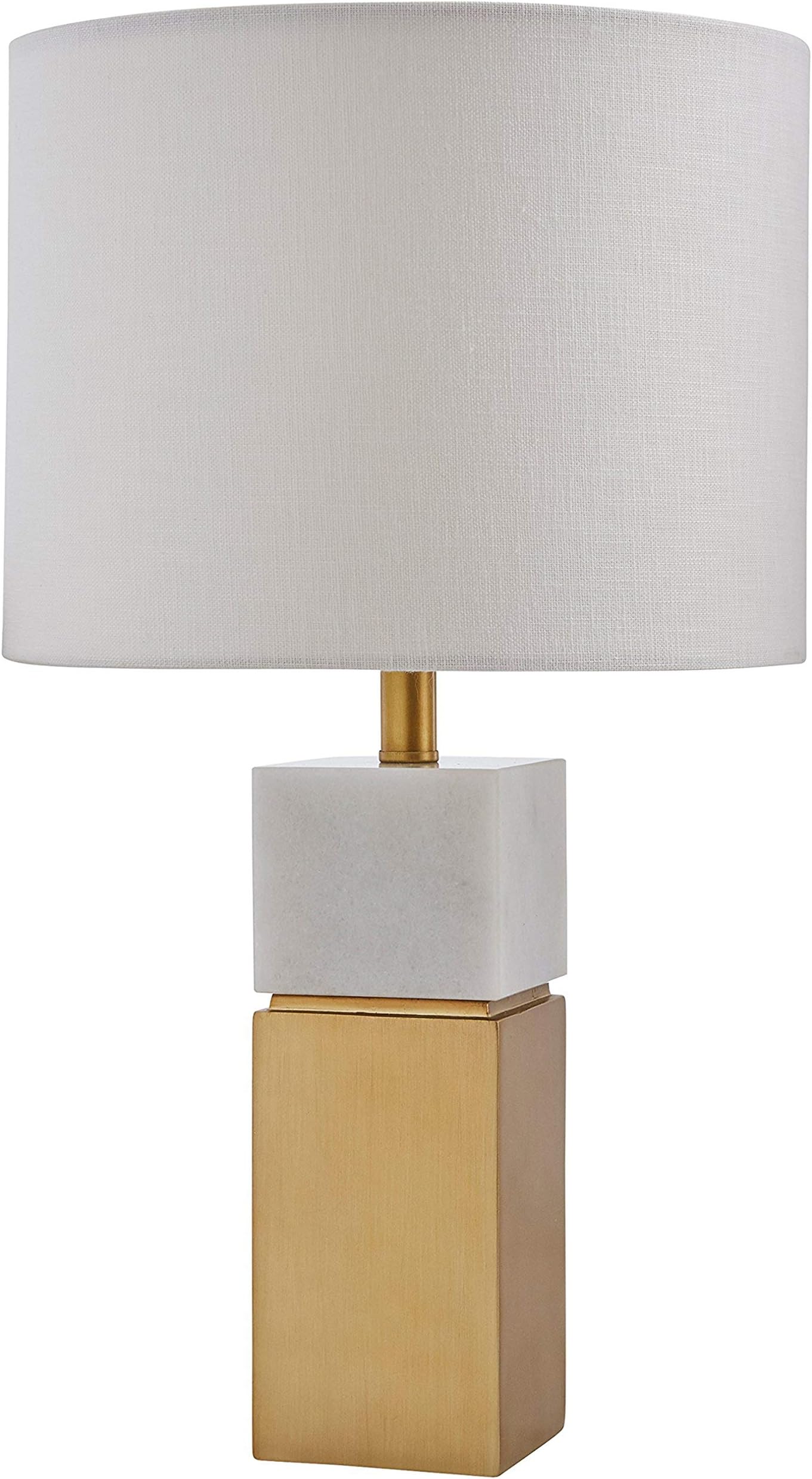 Amazon.com: Amazon Brand – Rivet Mid-Century Modern Square Pillar Living Room Table Lamp With ...